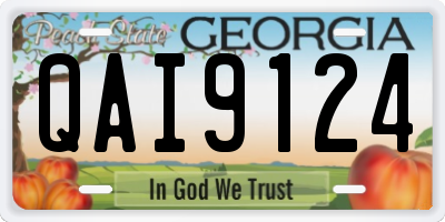 GA license plate QAI9124