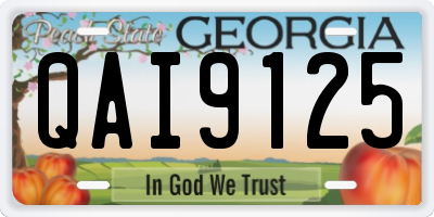 GA license plate QAI9125