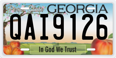 GA license plate QAI9126