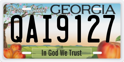 GA license plate QAI9127