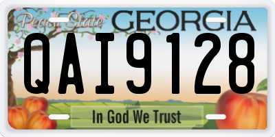 GA license plate QAI9128