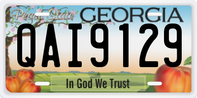 GA license plate QAI9129