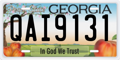 GA license plate QAI9131