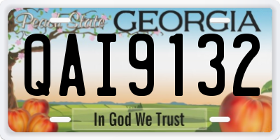 GA license plate QAI9132
