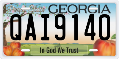 GA license plate QAI9140