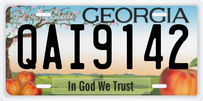 GA license plate QAI9142