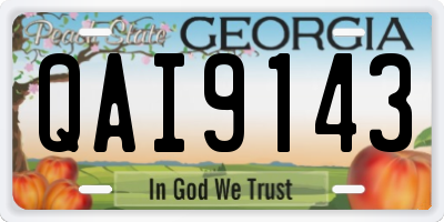 GA license plate QAI9143