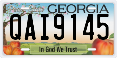 GA license plate QAI9145