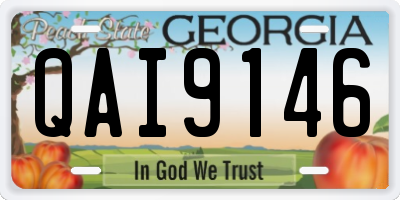 GA license plate QAI9146
