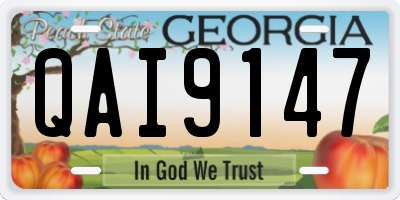 GA license plate QAI9147