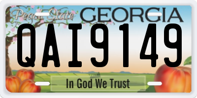 GA license plate QAI9149