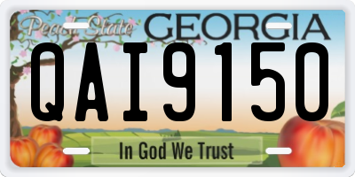 GA license plate QAI9150