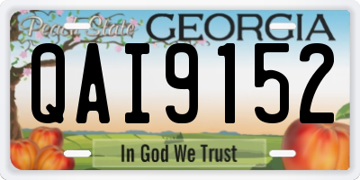 GA license plate QAI9152