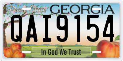 GA license plate QAI9154