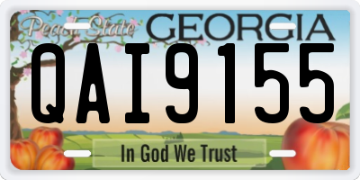 GA license plate QAI9155