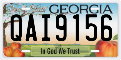 GA license plate QAI9156