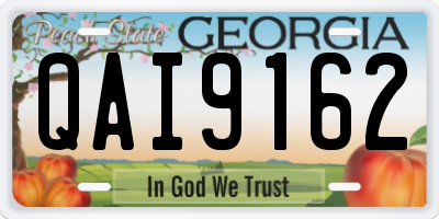 GA license plate QAI9162