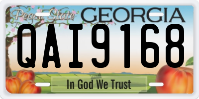GA license plate QAI9168