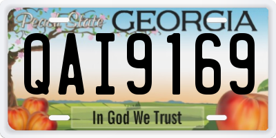 GA license plate QAI9169