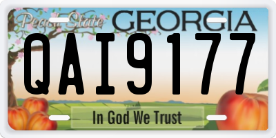 GA license plate QAI9177