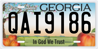 GA license plate QAI9186