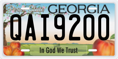 GA license plate QAI9200