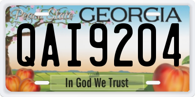 GA license plate QAI9204