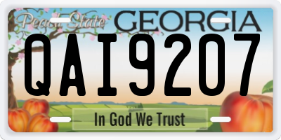 GA license plate QAI9207