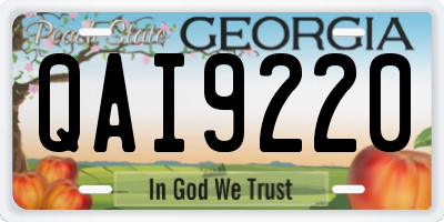 GA license plate QAI9220