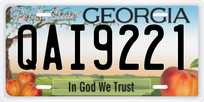GA license plate QAI9221