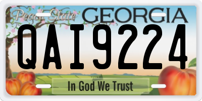 GA license plate QAI9224
