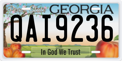 GA license plate QAI9236