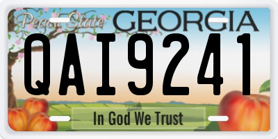 GA license plate QAI9241