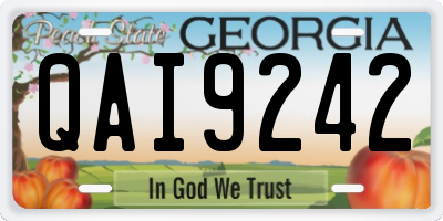 GA license plate QAI9242