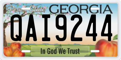 GA license plate QAI9244