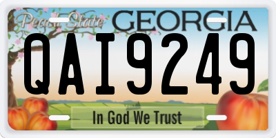 GA license plate QAI9249