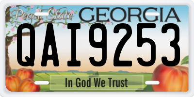 GA license plate QAI9253