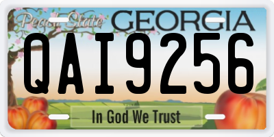 GA license plate QAI9256