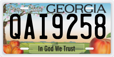 GA license plate QAI9258