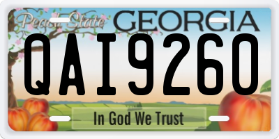 GA license plate QAI9260