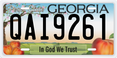 GA license plate QAI9261