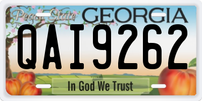 GA license plate QAI9262