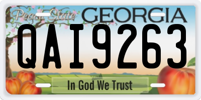 GA license plate QAI9263