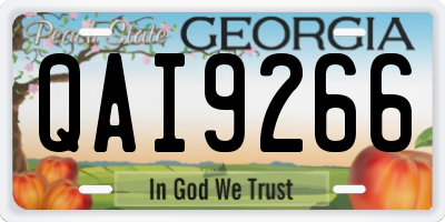 GA license plate QAI9266