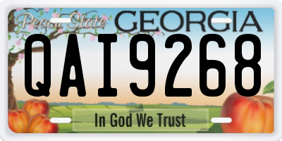 GA license plate QAI9268