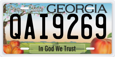 GA license plate QAI9269