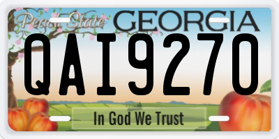 GA license plate QAI9270