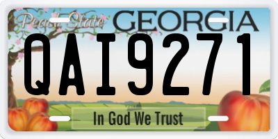 GA license plate QAI9271