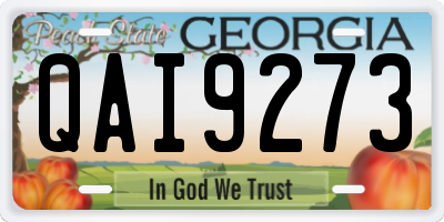 GA license plate QAI9273