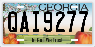 GA license plate QAI9277